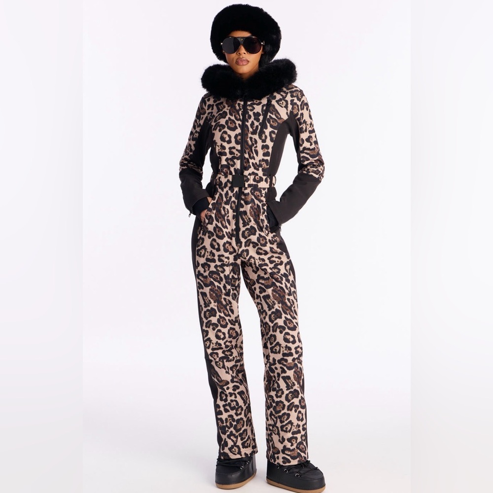 Fashion Nova Blanket of Snow Leopard Ski Jumpsuit - Picture 3 of 4